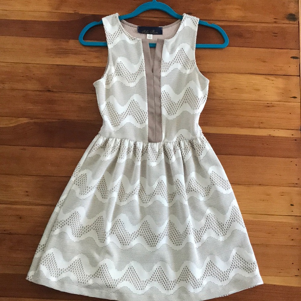 Beige and white dress